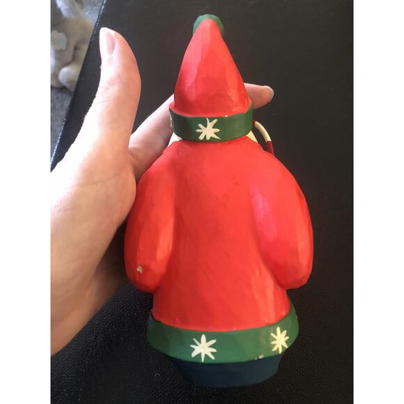 Vtg hand painted folk art santa Bright Vibrant Colors Resin? Wood Look Light - Picture 3 of 9